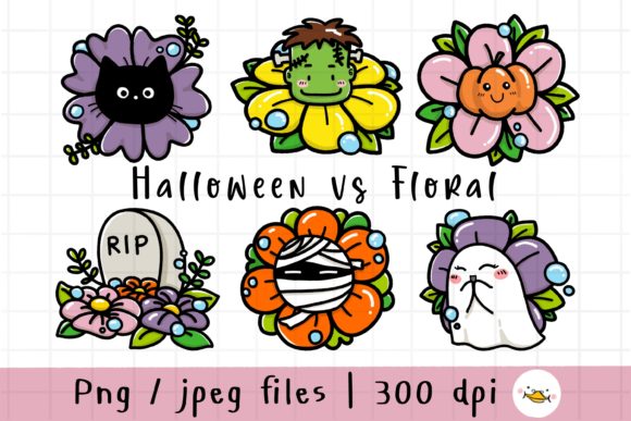 Cute Halloween Floral Clipart: A Creative and Versatile Addition to Your Projects