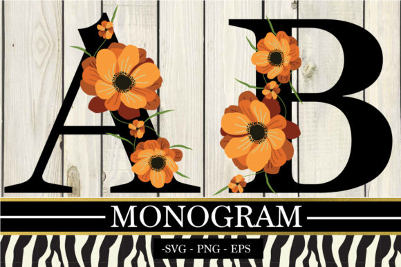Discover the Beauty of Orange Floral Monogram Letters