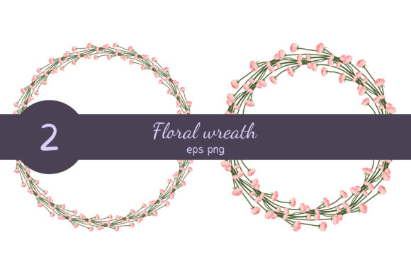 Enhance Your Designs with a Floral Wreath with Pink Flowers Bouquet