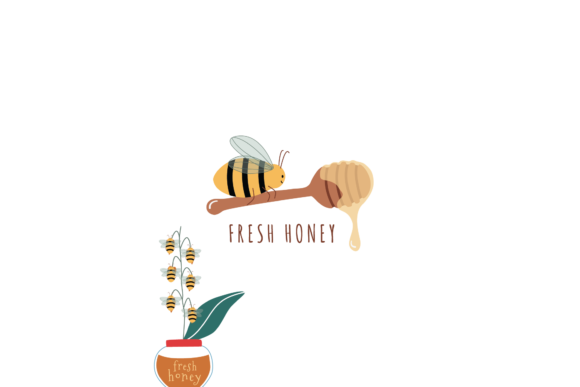 Enhance Your Designs with Bee Animals Honey Jar Flower Floral SVG