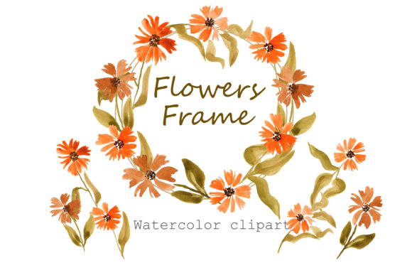 Enhance Your Designs with Watercolor Autumn Flowers Frame, Floral