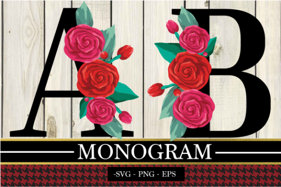 Explore the Elegance of Pink and Red Floral Monogram Letters