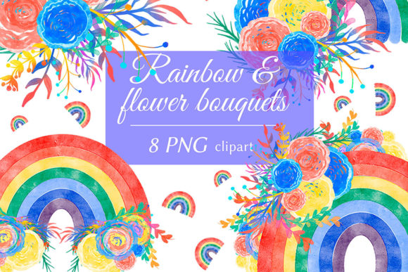 Explore the Magic of Rainbow and Floral Clipart