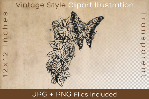 Floral Butterfly Vintage Illustration: A Versatile Artwork for Creative Projects