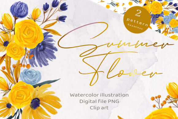 Summer Flower Watercolor Clipart for Creative Projects