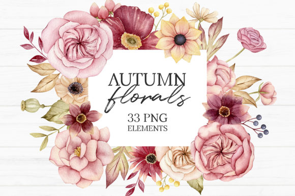 Watercolor Autumn Floral Clipart: A Versatile Tool for Creative Projects